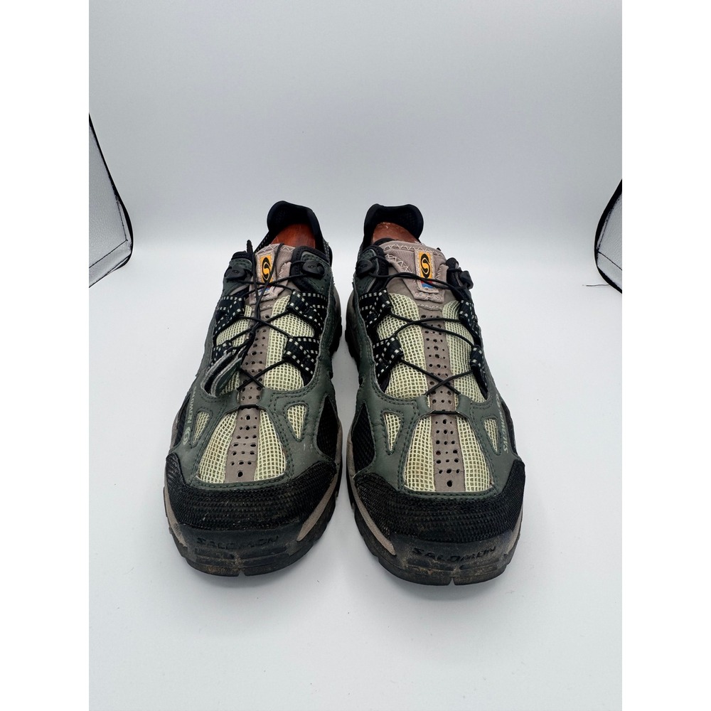 Salomon Vintage Hiking Shoes Men 9.5 Contagrip Trail Green Black 863424 08/03
